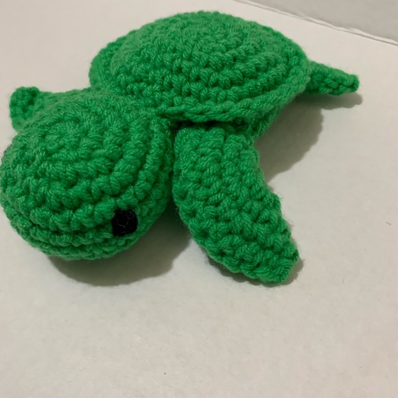 Nursery Decor Playroom Decor Stuffed Handmade Crocheted Sea Turtle - Picture 3 of 13